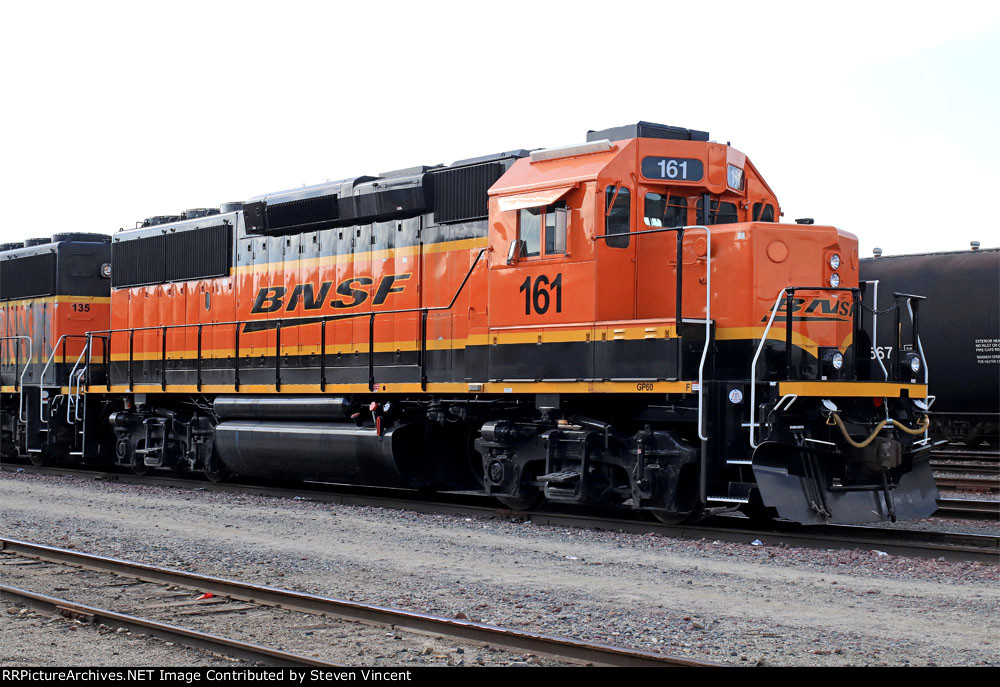 BNSF GP60 #161 in fresh paint.